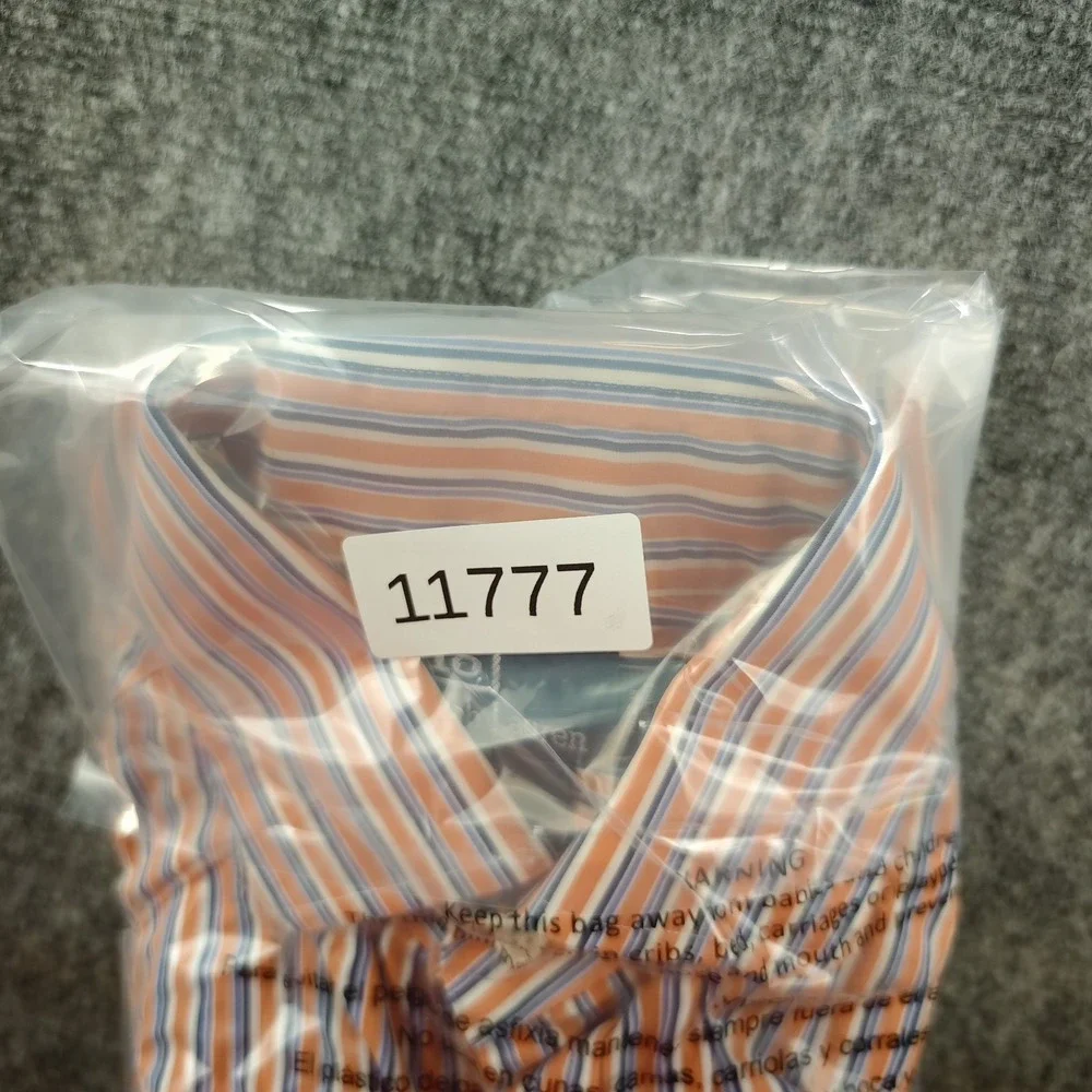 Polo Ralph Lauren Dress Shirt Mens 15 32/33 Regent‎ Orange Blue Striped Spread